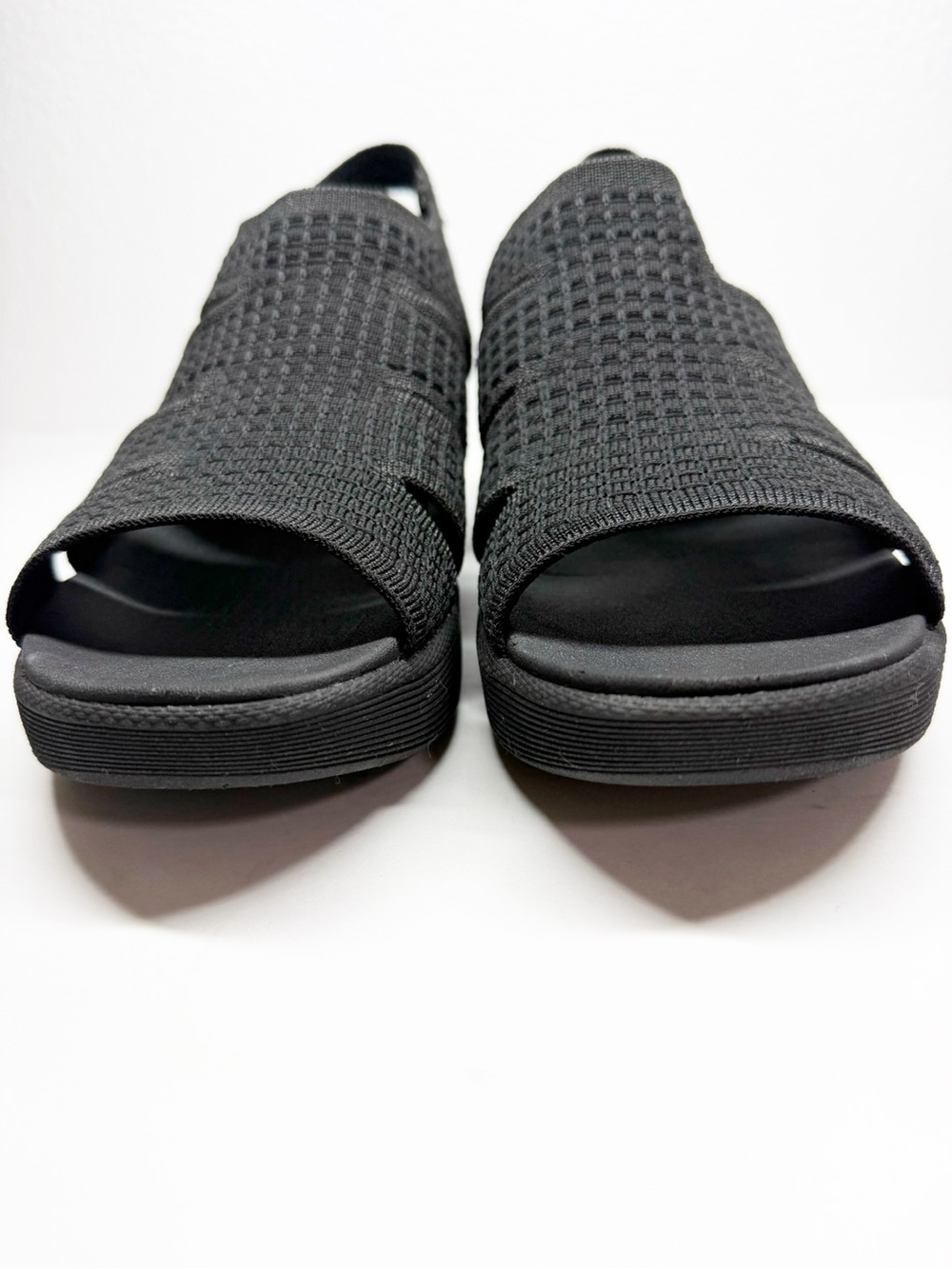 Sketchers Pier Lite Lux Memory Foam Strappy Wedge Sandals - Picture 4 of 9